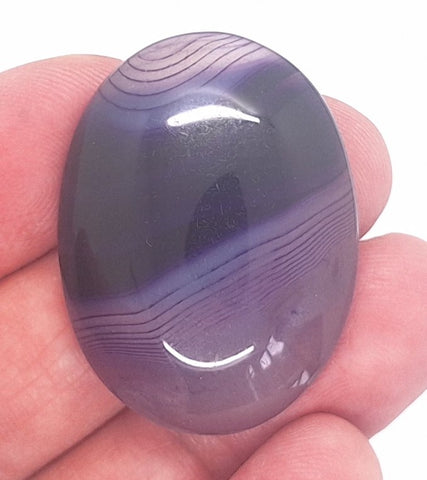 40x30mm Banded Agate Dyed Purple Gemstone Cabochon S4247G