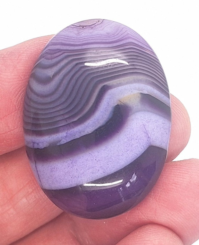 40x30mm Banded Agate Dyed Purple Gemstone Cabochon S4247H