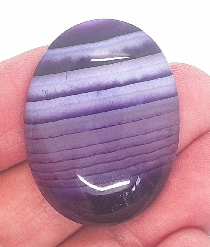 40x30mm Banded Agate Dyed Purple Gemstone Cabochon S4247J