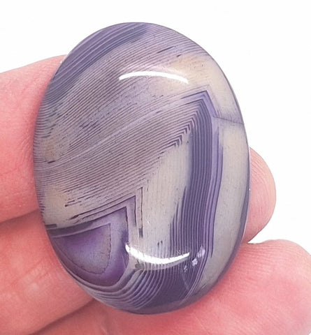 40x30mm Banded Agate Dyed Purple Gemstone Cabochon S4247K