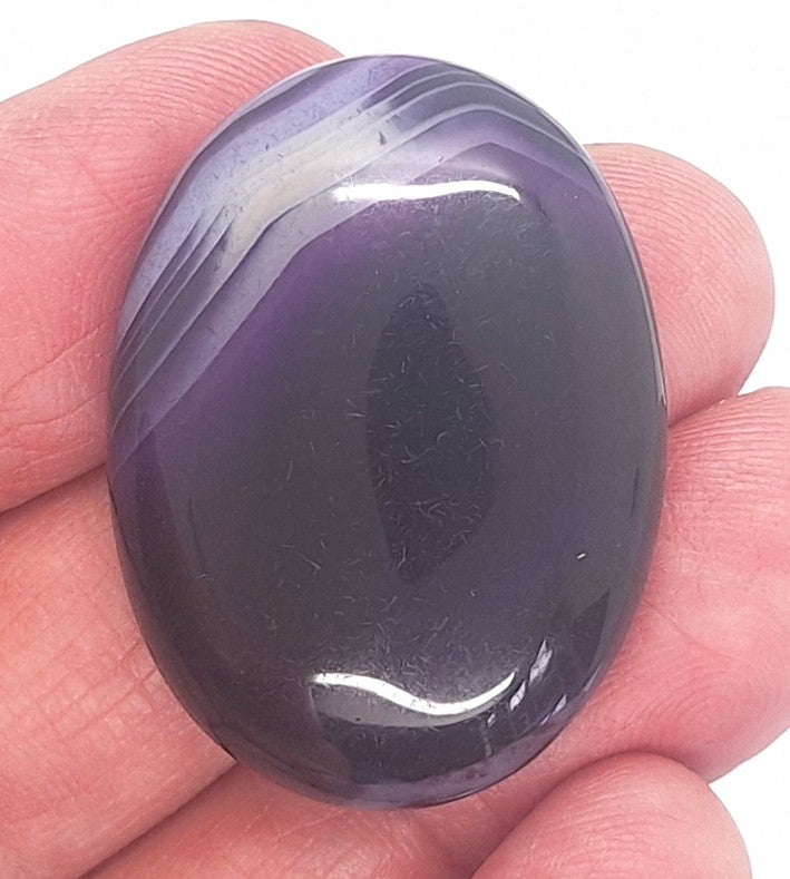 40x30mm Banded Agate Dyed Purple Gemstone Cabochon S4247M