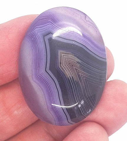 40x30mm Banded Agate Dyed Purple Gemstone Cabochon S4247N
