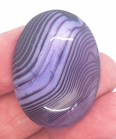 40x30mm Banded Agate Dyed Purple Gemstone Cabochon S4247P