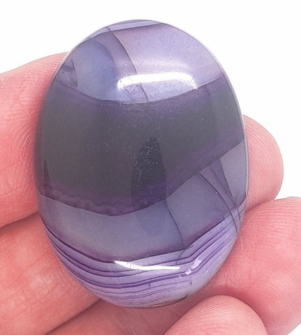 40x30mm Banded Agate Dyed Purple Gemstone Cabochon S4247o