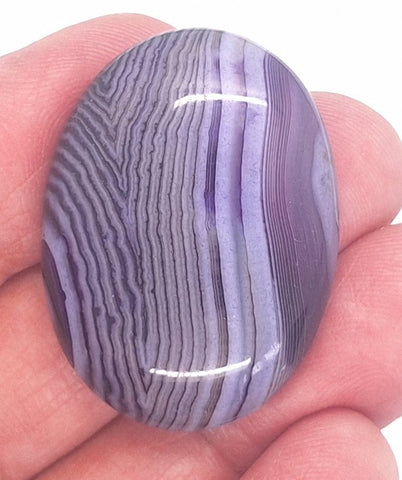 40x30mm Banded Agate Dyed Purple Gemstone Cabochon S4247q