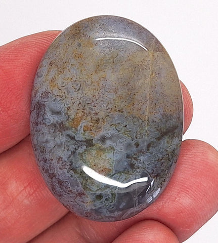 40x30mm India Agate Mixed Color Flat Back Cabochon Stone S4250F