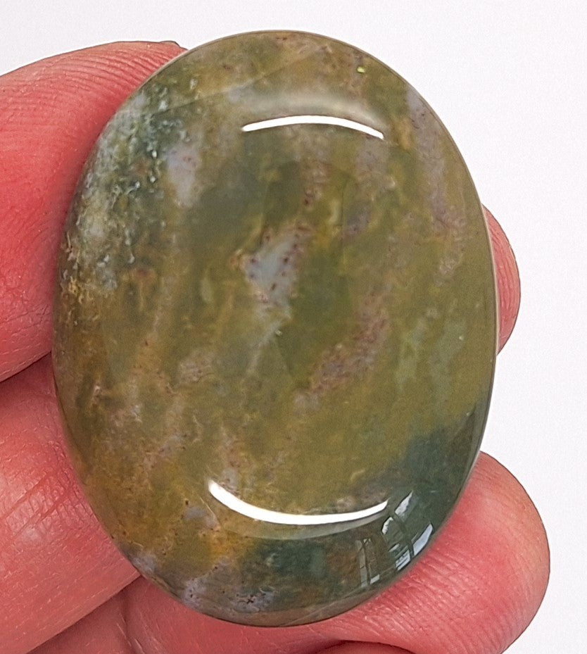 40x30mm India Agate Mixed Color Flat Back Cabochon Stone S4250G