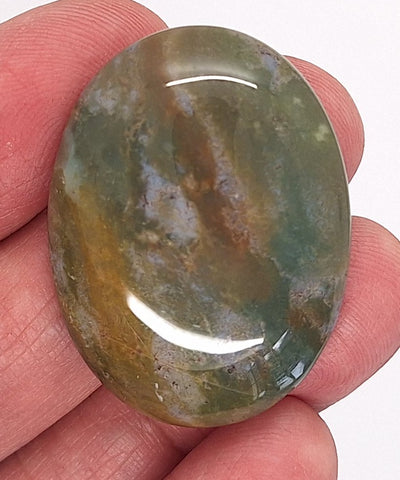 40x30mm India Agate Mixed Color Flat Back Cabochon Stone S4250i