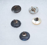 5pcs.  Antique Victorian Mother of Pearl Cut Steel Buttons Vintage Collectors Buttons  B681