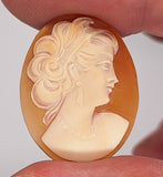 30x23mm Italian Real Shell Cameo unmounted loose Genuine Hand Carved Cameo C307