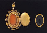 10Kt GF Vintage Secret Locket Cameo Hand Carved Italian Shell Cameo Pendant F289