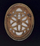 Vintage Limoges Style Porcelain Portrait Brooch Pin of Amalia von Schintling F291