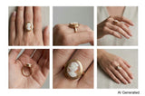 10kt Gold Filled Genuine Shell Cameo Ring Size 6 Mid-Century F299