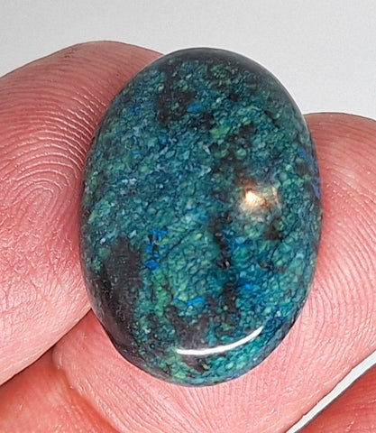 25x18mm Chrysocolla Semi-precious gemstone Cabachon Dyed Flat Back S2091A