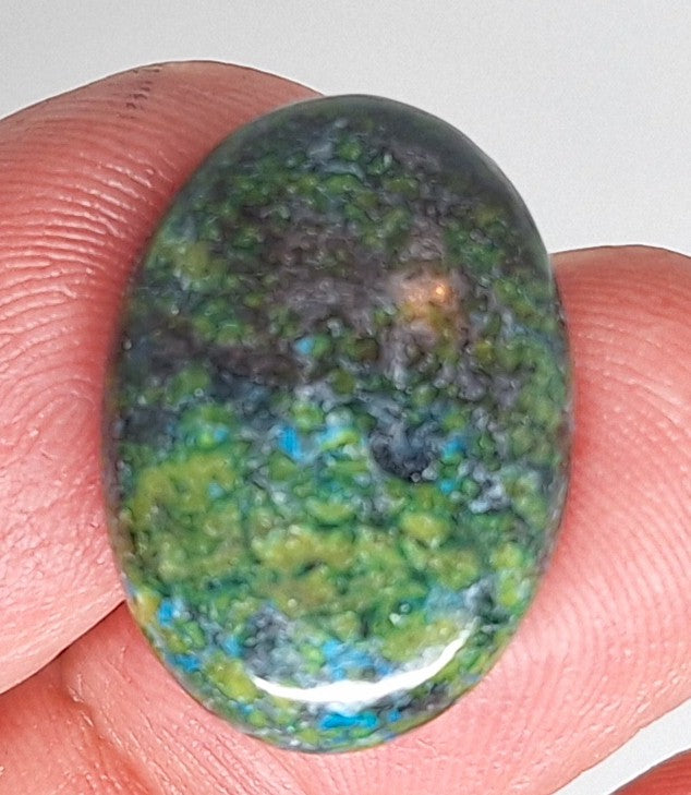 25x18mm Chrysocolla Semi-precious gemstone Cabachon Dyed Flat Back S2091D