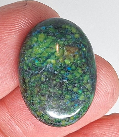 25x18mm Chrysocolla Semi-precious gemstone Cabachon Dyed Flat Back S2091G