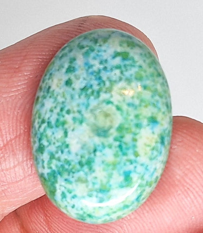25x18mm Chrysocolla Semi-precious gemstone Cabachon Dyed Flat Back S2091J