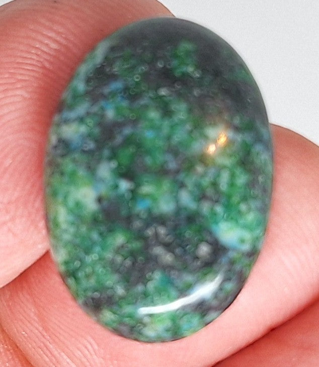 25x18mm Chrysocolla Semi-precious gemstone Cabachon Dyed Flat Back S2091K