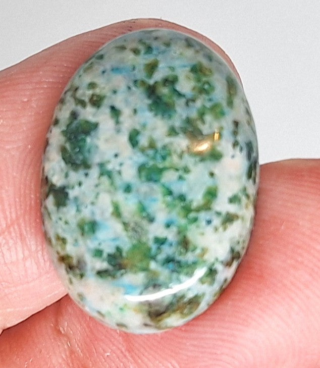 25x18mm Chrysocolla Semi-precious gemstone Cabachon Dyed Flat Back S2091L