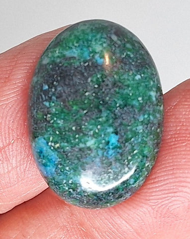25x18mm Chrysocolla Semi-precious gemstone Cabochon Dyed Flat Back S2091N