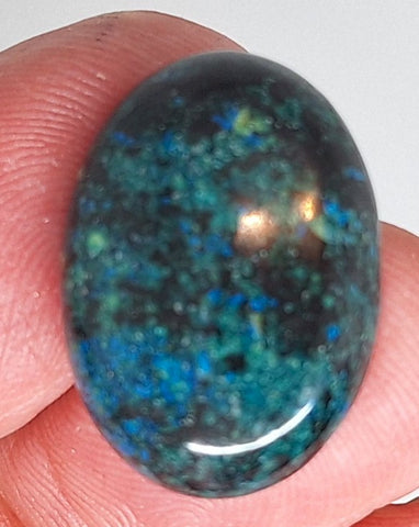 25x18mm Chrysocolla Semi-precious gemstone Cabochon Dyed Flat Back S2091q