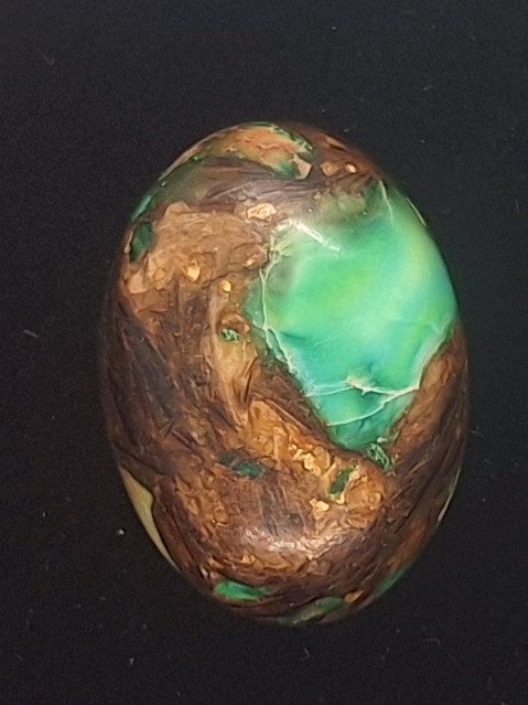 25x18mm Green Copper Matrix Collage Cabochon Oval Flat Back Stone S2205F