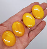 40x30mm Yellow Jade Flat Back Gemstone Cabochon S4190