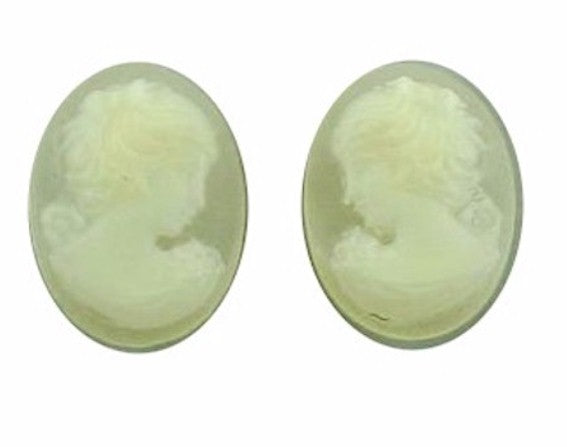 14x10mm Crystal Cameo Pair Lady with Short Hair Resin Cameo 22c