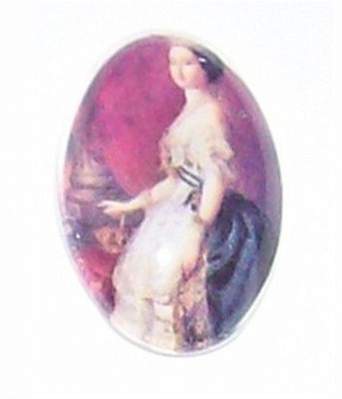 18x13mm Glass Cameo Lady with crown 242x
