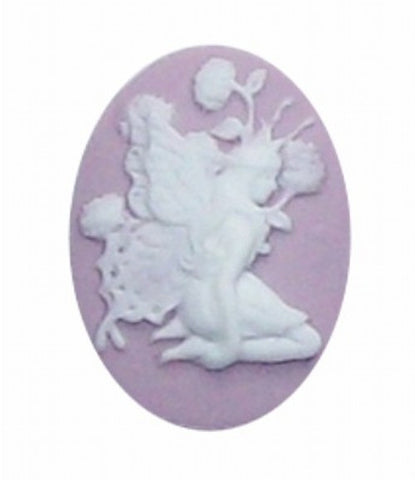 25x18mm Lilac and White Fairy Resin Cameo 260x