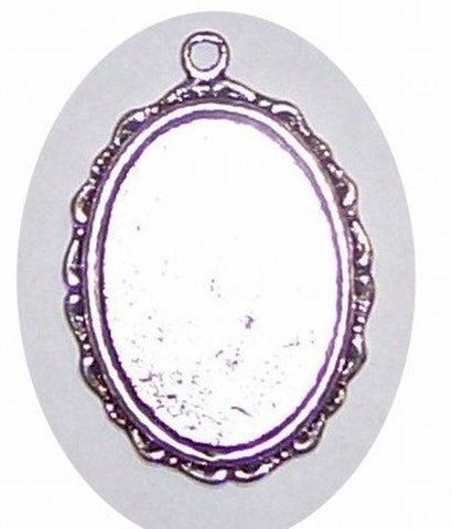 Silver 25x18mm Cabochon Setting with Ring 332x