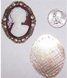 40x30mm Antique Gold Cameo Cabochon  Setting  no pin no ring 334x