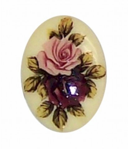 Decal Rose Cabochon Plastic 25x18 Item#355x
