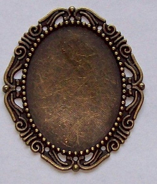 40x30mm Antique Bronze Cameo Setting No Ring No Pin 366x