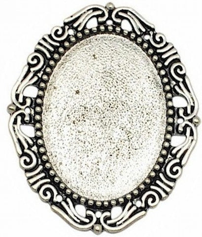 40x30mm Antique Silver Cameo Setting No Ring No Pin 367x