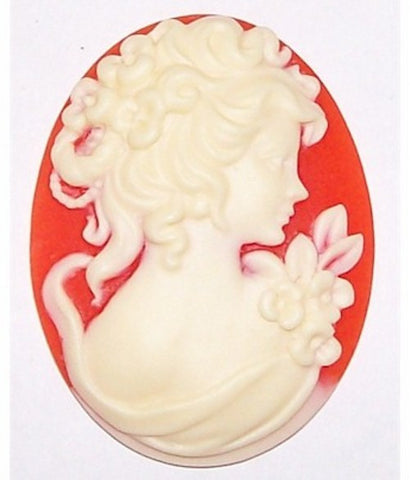 Carnelian and Ivory Edwardian Profile Resin Cameo 379x