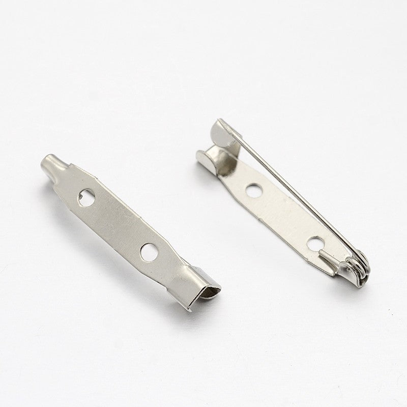 12pcs Pack of Silver 1 inch easy lock bar brooch pin 380q