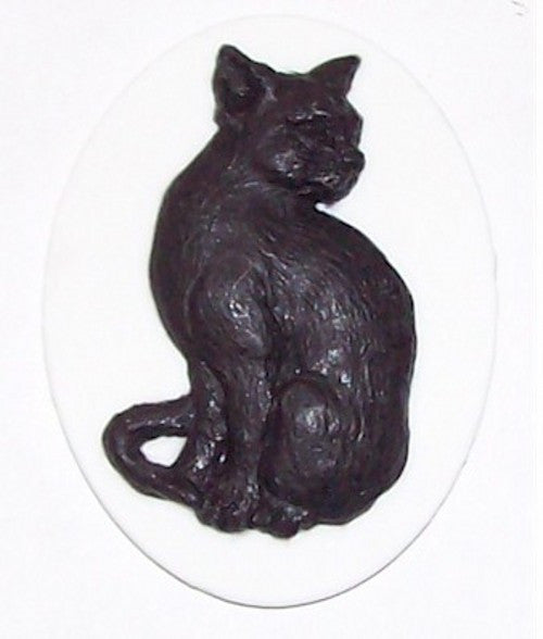 40x30mm Black Cat Resin Cameo cabochon jewelry finding 381x