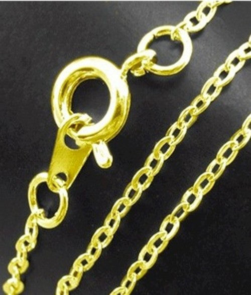17 inch Cable Chain Necklace Gold Plate 1mm Jewelry Finding 399x