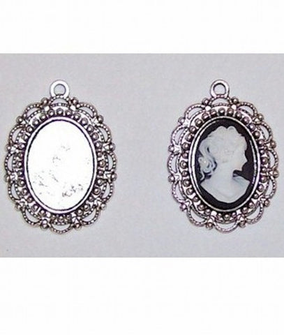 Silver 18x13mm Cameo Setting with Ring 405x