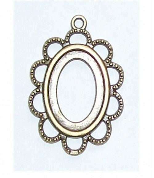 18x13mm open back cameo setting Antique Bronze craft supply 472x