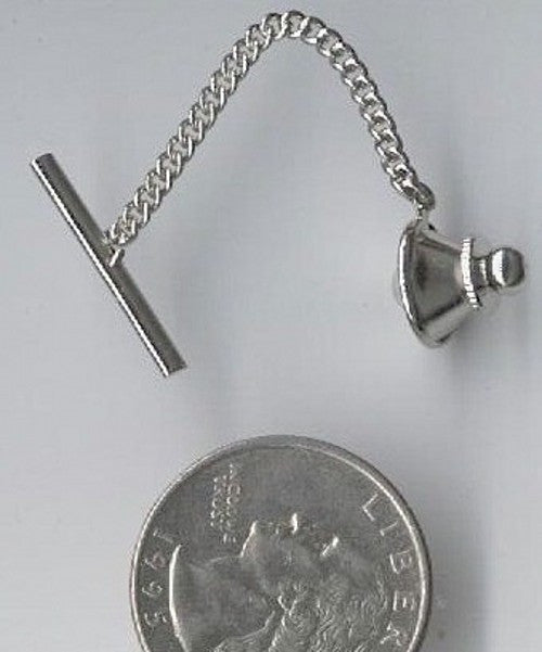 Close Out - 10pc Lot of Silver Tie Tack Clutch with Bar and Chain Pin Backing 486q