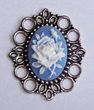 25x18mm Antique Silver Cabochon Setting NO PIN 494x