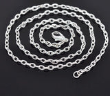 Silver Textured 20 inch Necklace Cable Chain 4x2.5mm 500x
