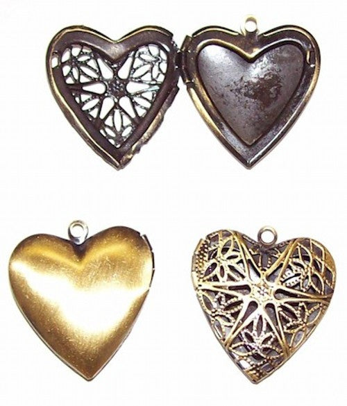 Antique Bronze Filigree Heart Perfume Diffuser Locket Scent Locket 528x