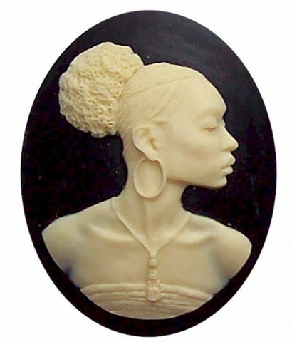 40x30mm Silhouette Cameo Africa Supply African American Cameo Jewelry Afro Ethnic Black Jewelry 547x