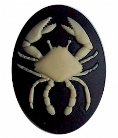 40x30 Resin Zodiac Cameo Cancer the Crab Black and Ivory 553x