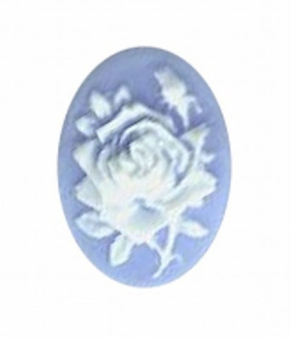 18x13mm blue and white resin rose cameo 582q