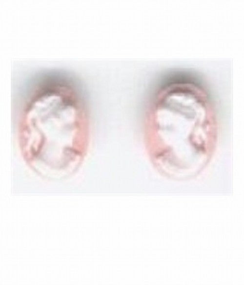 Item#587q Acrylic 8x6  Pink profile cameo sold per pair