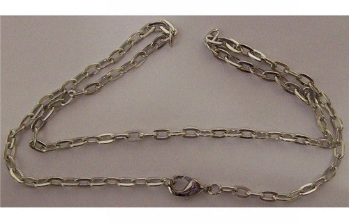 Silver Tone 20 inch Cable Chain Necklace 7x4mm with Lobster Clasp 625x